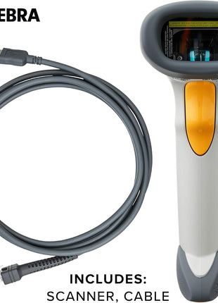 Zebra - LS2208 Series Corded Handheld Standard Range Scanner Kit Scanner with Cable - Cash Register White - LS2208-7AZU0100ZNA