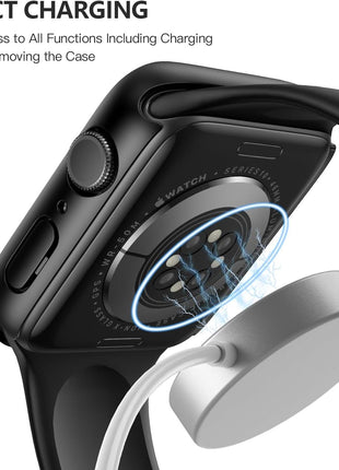 Misxi Case with Screen Protector for 46mm Apple Watch Series 11/10 | 2-Pack Cover with Tempered Glass for 11/10, Scratch Resistant Sensitive Touch Protection, Black