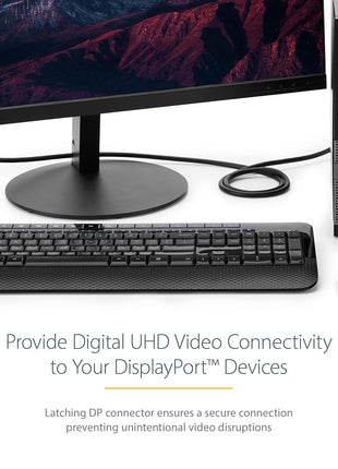 StarTech.com 2m (6ft) DisplayPort 1.2 Cable - 4K x 2K Ultra HD VESA Certified DisplayPort Cable - DP to DP Cable for Monitor - DP Video/Display Cord - Latching DP Connectors (DISPL2M)