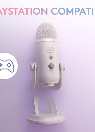 Logitech Creators Blue Yeti USB Microphone for Gaming, Streaming, Podcast, YouTube, Discord, PC, Studio Sound, Plug & Play-White Mist | White Mist Yeti USB Mic, 4 Pickup Patterns, Blue Vo!ce, 3.5mm Headphone Monitoring, USB Plug-and-Play