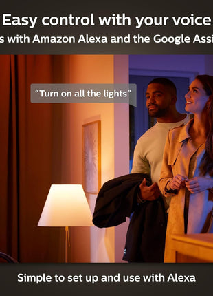 Philips Hue A19 LED Smart Light Bulb - White and Color Ambiance - 60W Indoor Light Bulb - Control with Hue App - Works with Alexa, Google Assistant and Apple Homekit - 3 Pack