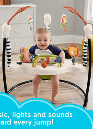 Fisher-Price Baby Bouncer Colorful Corners Jumperoo Activity Center with Music Lights Sounds & Developmental Toys