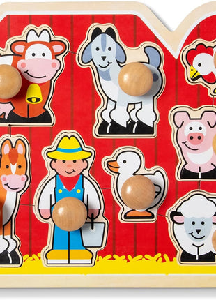 Melissa & Doug Farm Animals Jumbo Knob Wooden Peg Puzzle