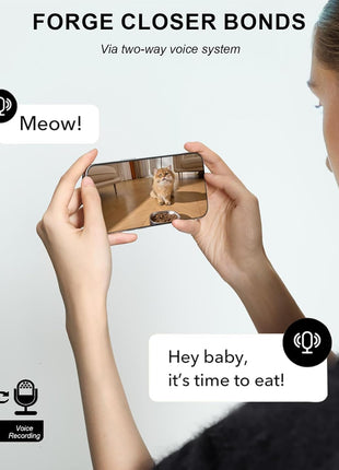 Automatic Cat Feeder with Camera & Voice Interaction, WiFi/App Control, 4L Dry Food Dispenser for Cats & Dogs with Freshness Preservation, Custom Feeding Times & Portions, Dual Power