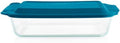 Pyrex Deep 9x13 Inch Glass Baking Dish with Lid, Deep Casserole Dish, Glass Food Container, Oven, Freezer and Microwave Safe, Clear Container
