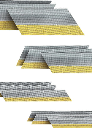 15 Gauge DA Angled Finish Nails, 34-Degree, 1200-Pack (2-1/2 inch, 2 inch, 1-1/2 inch, 1-1/4 inch 300 Per Sizes), Galvanized Assorted Size Project Pack, for Pneumatic, Electric Angled Finish Nailer Gun