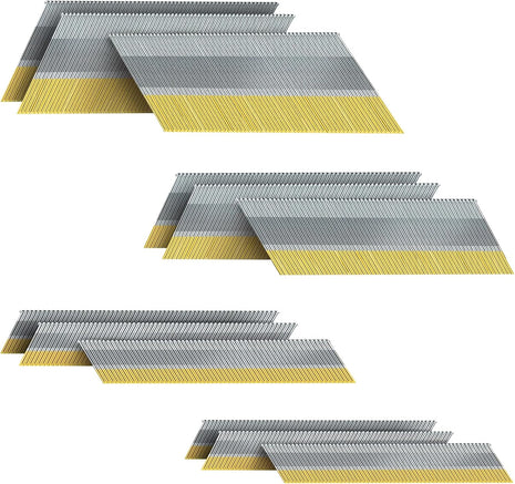 15 Gauge DA Angled Finish Nails, 34-Degree, 1200-Pack (2-1/2 inch, 2 inch, 1-1/2 inch, 1-1/4 inch 300 Per Sizes), Galvanized Assorted Size Project Pack, for Pneumatic, Electric Angled Finish Nailer Gun