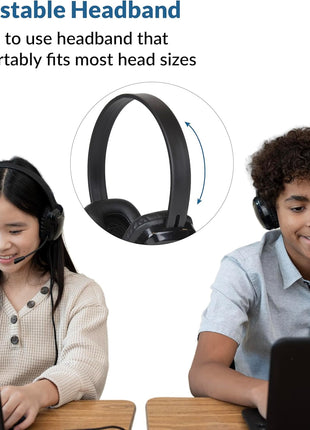 Cyber Acoustics USB-C Stereo Headset (AC-6014), in-Line Volume and Mute Controls for PCs, Chromebooks, and USB-C Devices, Ideal for K-12 Classrooms or Home, Made with 60 Percent Recycled Plastic