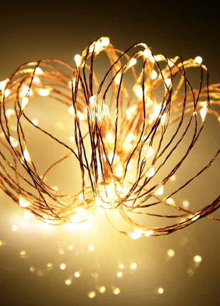 Ariceleo Led Fairy Lights Battery Operated, 1 Pack Mini Battery Powered Copper Wire Starry Fairy Lights for Bedroom, Christmas, Parties, Wedding, Centerpiece, Decoration (5m/16ft Warm White)