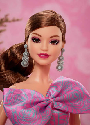 Barbie Signature Birthday Wishes Doll, Collectible Fashion Doll in Satiny, Pink Dress with Wavy Brown Hair and Giftable Packaging