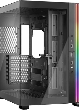 be quiet! Light Base 600 DX Black PC Case | Fully Windowed Front and Side Panel | Dual Chamber | ARGB LED Strip | Inverted and Horizontal Layout Customizable | BGW65