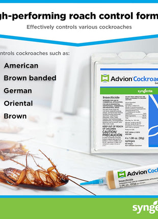 Syngenta 383920 Advion Cockroach Gel Bait 4 X 30 Gram Tubes Roach Control