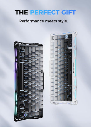 GravaStar Mercury K1 75% Wireless Mechanical Gaming Keyboard, Aluminum Alloy Exoskeleton Design, Gasket Custom Keyboard Hot-Swap Socket, Linear Switches, RGB Backlit