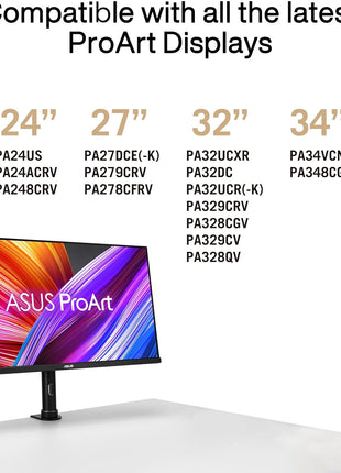 ASUS ProArt Desk Mount Kit (ACL02) 鈥?Supports Most 24 inch to 34 inch Proart Displays, C-Clamp, Mounting Base, Ergonomic Adjustments, Clean Desk Setup, Free Up Desk Space, Quick and Easy Set-up, Minimal