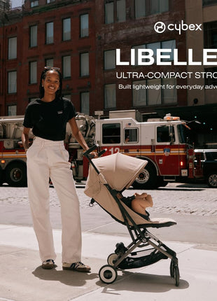 Cybex Libelle 2 Travel Baby Stroller - Lightweight Carry-On Travel Stroller for Airplane with One-Hand Recline, Compatible with CYBEX Car Seats, Magic Black