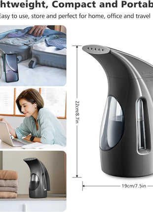 HiLIFE Steamer for Clothes, Portable Handheld Design, 240ml Big Capacity, 700W, Strong Penetrating Steam, Removes Wrinkle, for Home, Office(ONLY FOR 120V)-Black