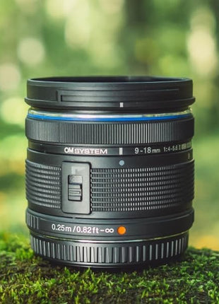 OM SYSTEM Olympus M.Zuiko Digital 9-18mm F4.0-5.6 II for Micro Four Thirds System Camera, Wide Angle Zoom, Portable Design | Ultra-Wide 9-18mm, F/4.0-5.6, Compact 154 G, 52mm Filter, Msc Af