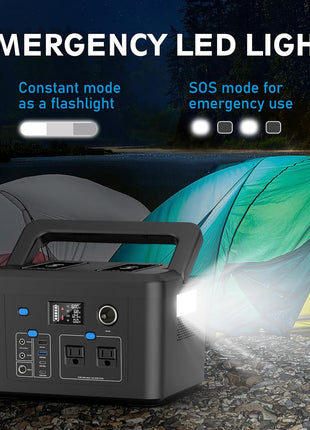 600W Portable Power Station, 296Wh Lithium Solar Generator for Camping | Powkey Battery Powered Power Bank with 110V AC Outlet, Emergency Backup Battery for CPAP, Outdoor & Home Use