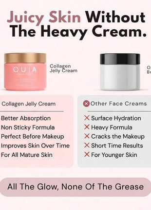 QUIA Collagen Jelly Cream– Fast-Absorbing Glow Under Makeup- Plumper Skin