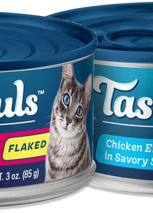 Blue Buffalo Tastefuls Natural Flaked and Tender Wet Cat Food Variety Bundle, Fish & Shrimp and Chicken