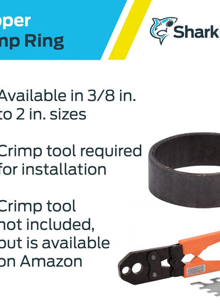 SharkBite 3/4 Inch Copper Crimp Rings, Pack of 25, PEX Pipe, PE-RT, 23103CP25