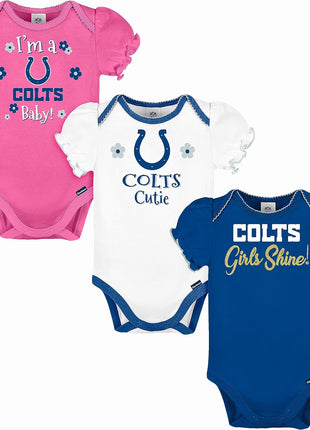 Gerber NFL Baby-Girls NFL Team 3 Pack Short Sleeve Onesie Bodysuit