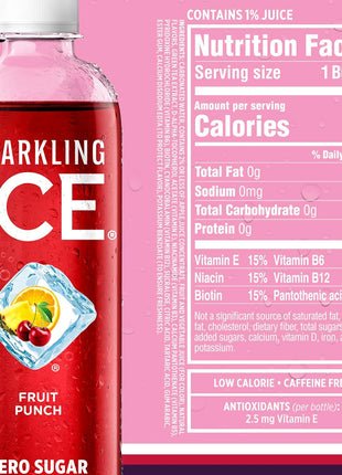 Sparkling Ice Purple Variety Pack, Flavored Water, Zero Sugar, with Vitamins and Antioxidants, 17 fl oz, 12 count (Black Raspberry, Cherry Limeade, Orange Mango, Kiwi Strawberry)