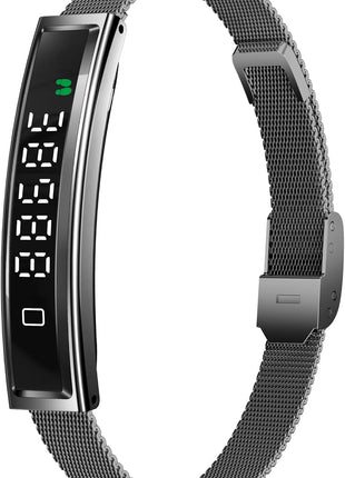 Smart Bracelet Fitness Health Tracker for Men Women with 2 Bands | 24/7 Heart Rate/Pressure Detection/Sleep Monitor, 5ATM Waterproof, Multiple Sport Modes, Android iOS Compatible