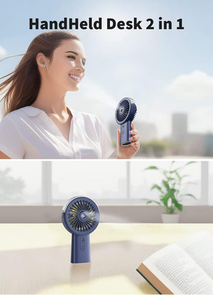 Otlonpe Handheld Misting Fan Portable, Small Personal Hand Held Rechargeable Mist Fan Water Spray, 4000mAh Battery Operated Hand Mister Fans 3-Speed, 4-15 Hrs Runtime for Travel Home Office Outdoor