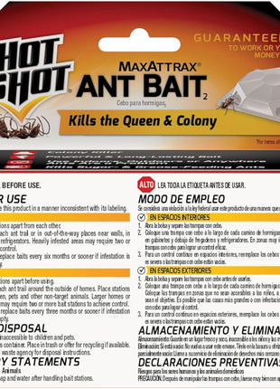 Hot Shot MaxAttrax Ant Bait 8 Count, Child-Resistant Bait Stations