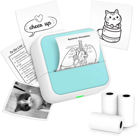 Anycash Sticker Printer - Printpods Mini Printer with Stickers, Bluetooth Inkless Printers, Sticker Maker, Portable Thermal Print Pod for iPhone, Impresora Portátil for Notes, Journal, DIY, Kids Gift