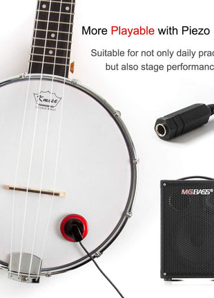 Kmise Concert Size Banjolele, 23'' Sapele 4 Strings Portable Mini Banjo Ukulele, With Gig Bag, Tuner, Banjos Strap, Strings, Piezo Pickup, Picks, Ruler, Wrench, Bridge Beginner Kit for Professionals