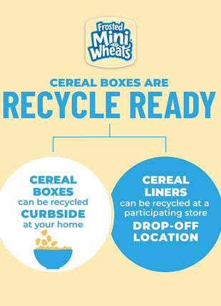 Kellogg's Frosted Mini-Wheats Original Giant Size Breakfast Cereal 29.5 oz | High Fiber, 48g Whole Grain