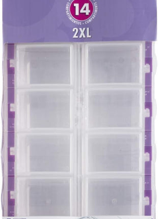 Craft Mates Bead Organizer and Plastic Storage Containers for Crafts, Buttons, Pins and More, 14 Locking Compartments (Display)