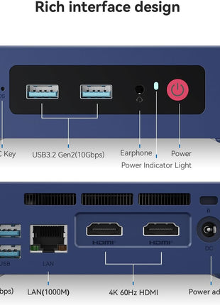 Beelink Mini S12 Pro Mini PC, Intel 12th Gen N100 (4C/4T, up to 3.4GHz), 16GB DDR4, 500GB SSD, Desktop Computer Support Dual HDMI 4K@60Hz, WiFi 6, BT5.2, NAS, Low Power