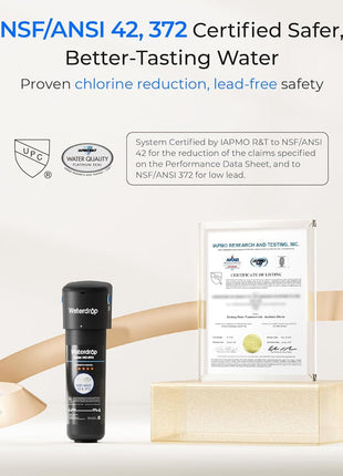 Waterdrop 10UA Under Sink Water Filter System, Reduces PFAS, PFOA/PFOS, Lead, Chlorine, Bad Taste & Odor, Under Counter Water Filter Direct Connect to Kitchen Faucet, NSF/ANSI 42 Certified, 1 Year
