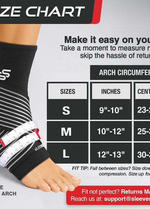 Sleeve Stars Ankle Brace for Women & Men, Ankle Wrap for Sprain, Compression Sleeve for Plantar Fasciitis Relief, Easy Customizable Support: w/ Removable Strap (Single/M:10"-12"/Black)