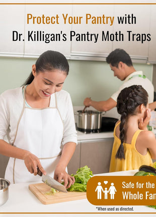 Dr. Killigan's Premium Double Potent Pantry Moth Traps with Pheromones Prime, Sticky Indian Meal Moth Traps for Kitchen, How to Get Rid of Moths in House (6 Pack, Black)