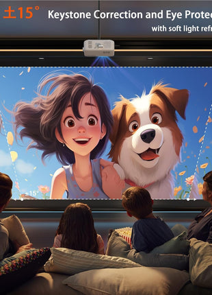 Mini Projector, VOPLLS 1080P Full HD Video Projector, Portable Outdoor Home Theater Movie Projector, 50% Zoom, Compatible with HDMI, USB, AV, Smartphone/Tablet/Laptop/PC/TV Box (25000L)