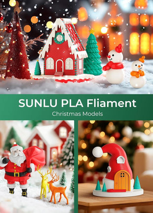 250g PLA Filament 1.75mm Bundle, SUNLU 3D Printer Filament Neatly Wound, Individually Vacuum Packed, 250g Spool, 8 Rolls, White+Red+Orange+Yellow+Green+Blue+Cyan+Purple