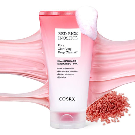 COSRX Red Rice Heart Fluffy Pore Pack Cleanser, 5.1 fl oz (150 ml), Sticky Foam, Pore Pack, Face Wash, Cleansing, Face Foam, Weak Acid Cleansing, Niacinamide, Ceramide, PHA, Vitamin B12, Inositol