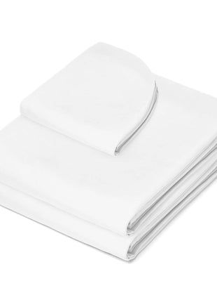 Saloniture 3-Piece Microfiber Massage Table Sheet Set - Premium Facial Bed Cover - Includes Flat and Fitted Sheets with Face Cradle Cover - White