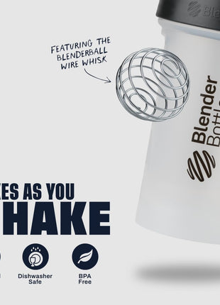 BlenderBottle Classic V2 Shaker Bottle Perfect for Protein Shakes and Pre Workout, 28 Ounce, Clear/Black