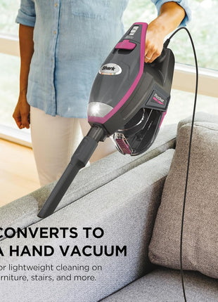 Shark HV371 Rocket Pro DLx Corded Stick, Removable Hand Vacuum, Advanced Swivel Steering, xL Cup, Crevice Tool, Upholstery Tool & Anti Allergen Dust Brush, Fuchsia, Capacity