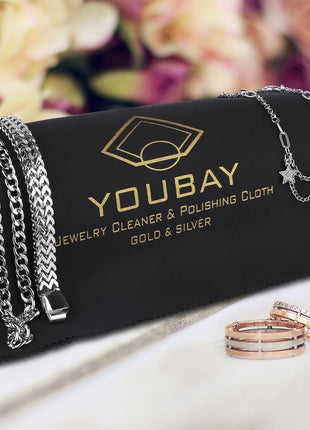 youbay Silver Jewelry Cleaning Cloth - Silver Polishing Cloth for Jewelry, Jewelry Cleaner Cloth for Tarnish Remover, Polishing Cloth for Gold Silver