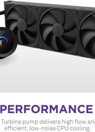 NZXT Kraken Plus 360 – AIO CPU Liquid Cooler – 360mm Radiator – 3 x F120P Fans – Customizable 1.54 inch Square LCD – AMD® AM5, AM4 – Intel® LGA 1851/1700, 1200/115X – Black