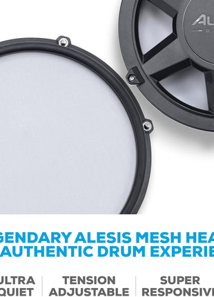 Alesis Nitro Max Electric Drum Set | 10" Dual-Zone Snare, 8" Toms, 10 "Cymbals, Quiet Mesh Heads, Bluetooth, 440+ BFD Sounds, USB MIDI, Drumeo, for Beginners