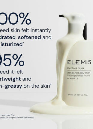 ELEMIS Mayfair No.9 Hand & Body Lotion, Lightweight Formula Hydrates, Softens, and Moisturizes Skin with Sustainable Shea Butter and Borage Oil