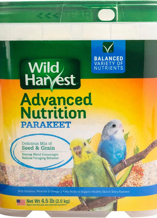 Wild Harvest Advanced Nutrition Diet For Parakeets 4.5 Pounds, Seed And Grain Mix
