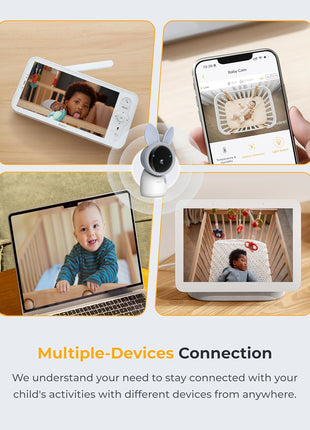 ARENTI 4MP Baby Monitor with 2 Cameras, 5inch Screen Video Baby Monitor, Dual-Band 2.4G/5G WiFi with App, Split-Screen View, Auto Tracking, Cry&Motion Detection, Temp&Humidity, Night Vision, 2-Way Talk